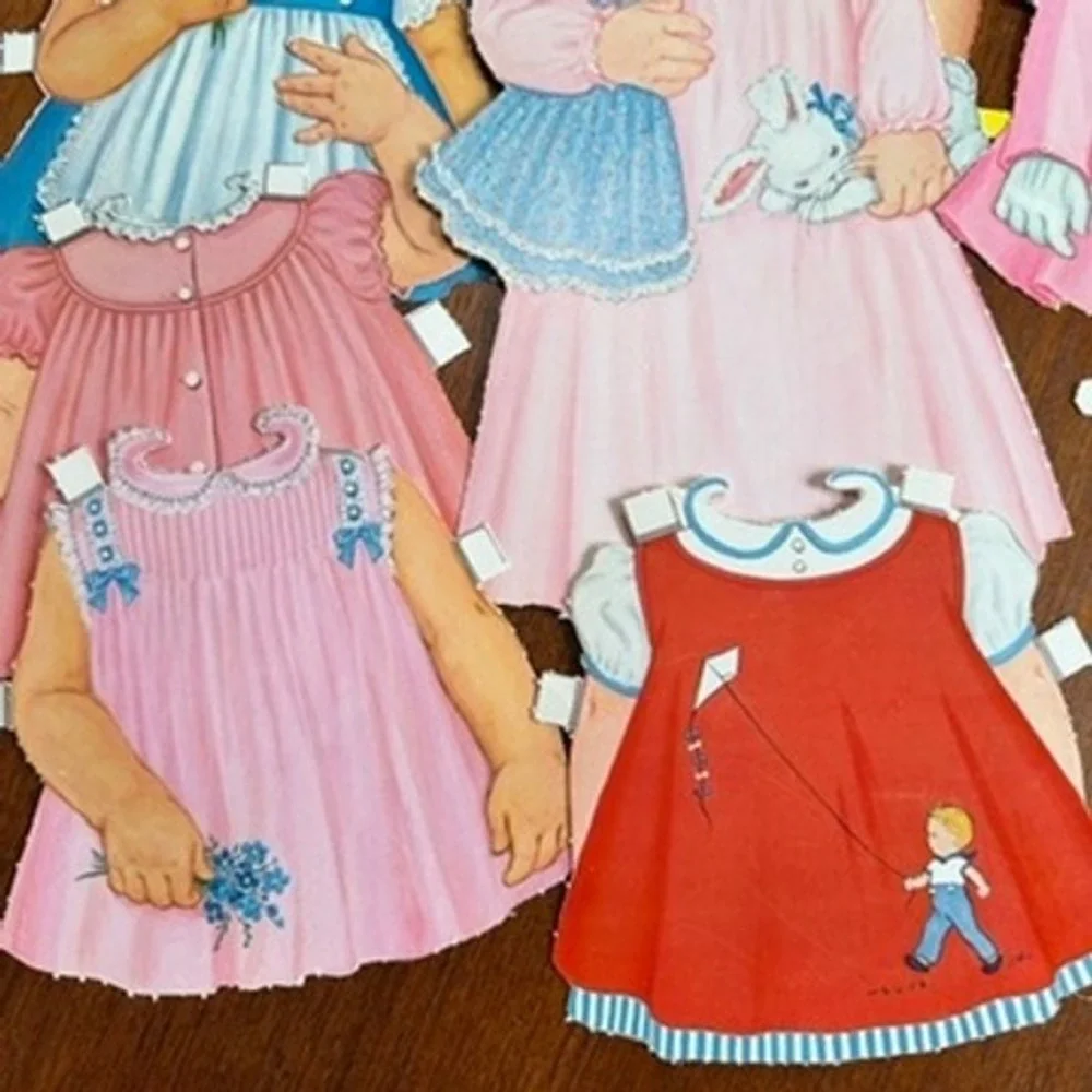 Vintage 50s Paper Doll Set Boy and Girl Mid-Century Retro Outfits Nostalgia MCM